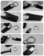 Брелок Ауди RS для ключей кожаный (q-type), выпуклая эмблема - фото 13442