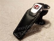 Брелок Хонда для ключей кожаный (q-type), выпуклая эмблема - фото 13460