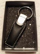 Брелок Мерседес AMG для ключей кожаный (q-type), выпуклая эмблема - фото 13499