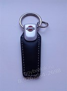 Брелок Ниссан для ключей кожаный (q-type), выпуклая эмблема - фото 13508