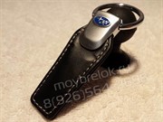 Брелок Субару для ключей кожаный (q-type), выпуклая эмблема - фото 13530