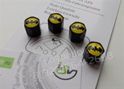 Колпачки на ниппель Бэтмен (шестигр. черн) комплект 4шт - фото 13968