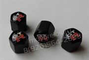 Колпачки на ниппель Ниссан GtR (шестигр. черн) комплект 4шт - фото 15010