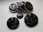 Колпачки в диск БМВ (65/68 мм) черно-черные - фото 15592