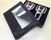 Заглушки Хонда в ремень безопасности, 2шт (3D-тип, металл), пара - фото 16361