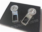 Заглушки Ситроен ремня безопасности (кристалл), набор 2шт в коробке - фото 16473