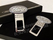 Заглушки Форд ремня безопасности (кристалл), набор 2шт в коробке - фото 16480