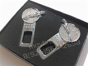 Заглушки Ягуар ремня безопасности (кристалл), набор 2шт в коробке - фото 16498