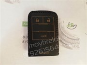 Чехол для смарт ключа Кадиллак кожаный 3 кнопки, черный - фото 16589