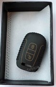 Чехол на ключ-жало Шевроле кожаный 2 кнопки, черный - фото 16605