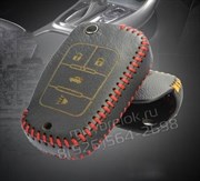 Чехол на выкидной ключ Шевроле кожаный 4 кнопки, черный - фото 16614