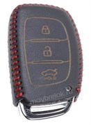 Чехол для смарт ключа Киа кожаный 3 кнопки, ix25 серия, черный