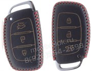 Чехол для смарт ключа Киа кожаный 3 кнопки, ix25 серия, черный - фото 16716