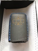 Чехол для смарт ключа Тойота Yaris кожаный 4 кнопки, Ярис, синий - фото 16760