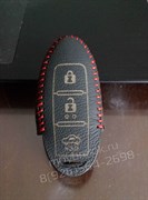 Чехол для смарт ключа Ниссан кожаный 3 кнопки, черный - фото 16869