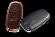 Чехол для смарт ключа Ауди мягкая натуральная кожа, черный - фото 16944