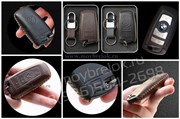 Чехол для смарт ключа БМВ (3 кноп) мягкая натуральная кожа, черный - фото 16954