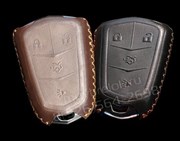 Чехол для смарт ключа Кадиллак (4 кноп) мягкая натуральная кожа, черный - фото 16960