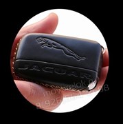 Чехол для смарт ключа Ягуар мягкая натуральная кожа, черный - фото 16985
