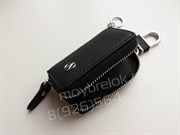 Ключница Акура черная, фактурная на молнии - фото 17093