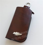 Ключница Шевроле коричневая на молнии - фото 17172