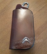 Ключница Ситроен коричневая на молнии - фото 17186