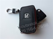 Ключница Хонда черная с красной строчкой на застежке на молнии - фото 17220