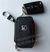 Ключница Хонда черная с красной строчкой на застежке на молнии - фото 17222