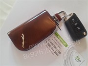 Ключница Ягуар коричневая на молнии - фото 17251