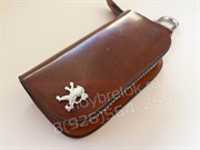Ключница Пежо коричневая на молнии - фото 17418