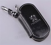 Ключница Пежо черная овальная на молнии - фото 17419