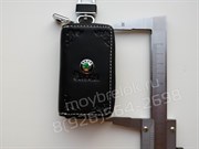Ключница Шкода черная на молнии - фото 17495