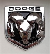 Эмблема Додж 85x80 мм (металл, хром) капот / багажник - фото 18233