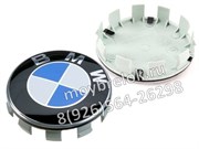 Колпачки в диск БМВ (65/68 мм) синие / черные / (кат.36136783536), Italy - фото 20905