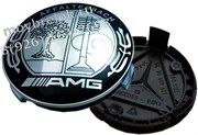 Колпачки в диск Мерседес AMG (75 мм) Аффалтербах черно-белые