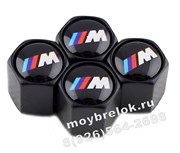 Колпачки на ниппель БМВ M performance (шестигр. черн) комплект 4шт - фото 21582