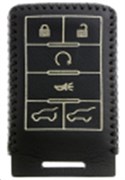Чехол для смарт ключа Кадиллак кожаный 6 кнопок, черный