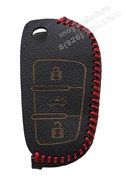 Чехол на выкидной ключ Ауди кожаный (выкидной - A1, A3, A6, Q3, Q5, Q7), красный