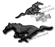 Эмблема Форд Mustang решетка радиатора (металл, черн) 15см от хвоста до носа