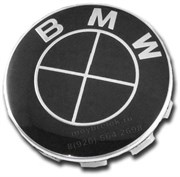 Колпачки в диск БМВ (65/68 мм) черно-черные / (кат.36136783536)
