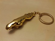 Брелок Ягуар для ключей золотой 80 мм - фото 25908