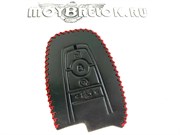 Чехол для смарт ключа Форд Ranger кожаный 4 кнопки, черный